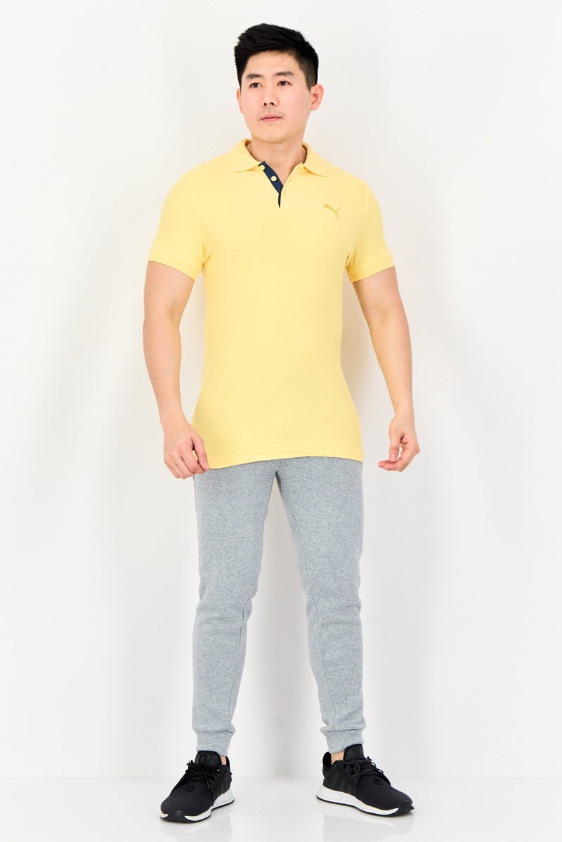 PUMA Men Slim Fit Short Sleeve Outdoor Polo Shirt, Yellow - Image 3